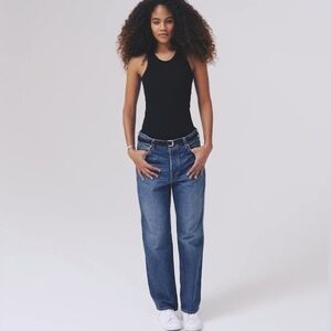 ALEX MILL BEV Relaxed Straight Mid-Rise Jean In Vintage Dark Indigo Size 26